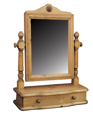 PINE MIRROR SWING ROSE AND DRAWER