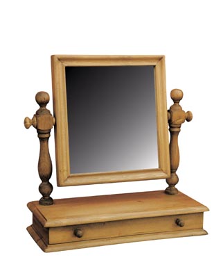 PINE MIRROR SWING WITH DRAWER SML
