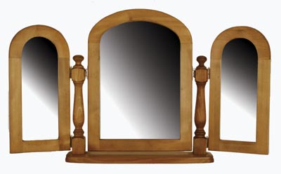 PINE MIRROR TRIPLE VICTORIAN ARCH