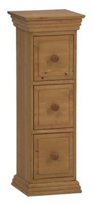 PINE PLANT STAND 3 DRAWER