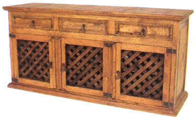 PINE SIDE CABINET CHETUMAL LATTICE