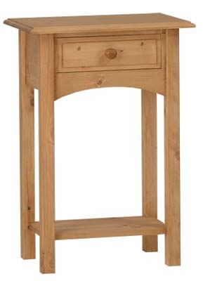 PINE SIDE TABLE SML 1 DRAWER