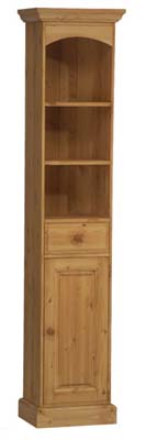 PINE SLIM BOOKCASE WITH DOOR