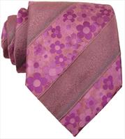/ Lilac Flower Stripe Silk Tie by Simon