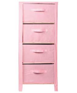 PINK Canvas and Wood 4 Drawer Chest