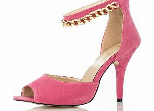 PINK Chain Strap Heel Shoes