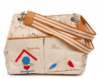 Queensdale Tote - Love Birds Oatmeal
