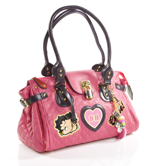Quilted Large Betty Boop Shoulder Bag with