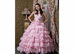 PINK Sloping shoulder Luxurious Prom Dresses