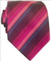 Pink Striped Necktie by Timothy Everest