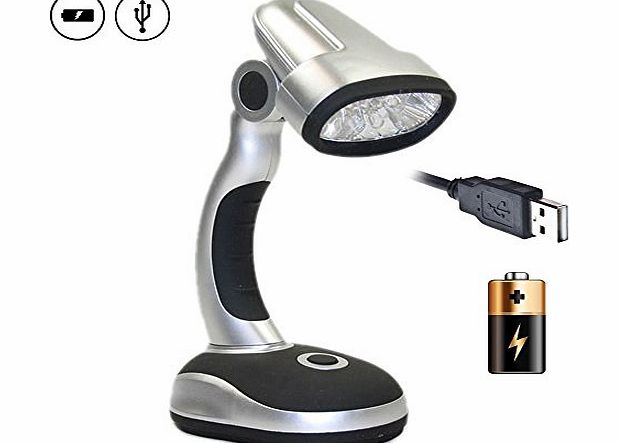 Extra Bright 12-Led Desk/Table Lamp For Home-Office-Craft USB or Battery-Op
