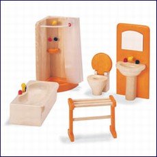 Pintoy Dolls House Wooden Accessory set - Bathroom