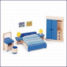Dolls House Wooden Accessory set - Bedroom