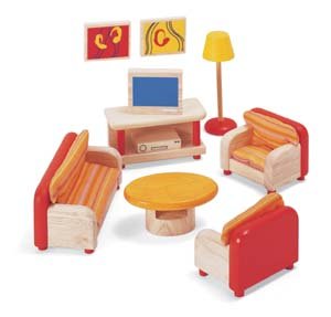 Pintoy Dolls House Wooden Accessory set - Living Room