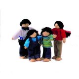 Wooden Dolls House Family Chinese Asian