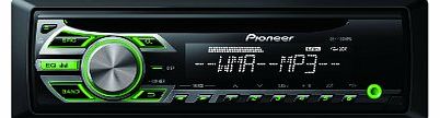 CD RDS Tuner with WMA/MP3 Playback and Front Illuminated Aux-In - Green