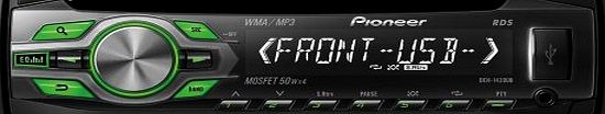 Pioneer CD RDS Tuner with WMA/MP3 Playback, Front USB and White Display with Green Illumination
