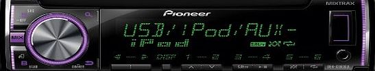 Pioneer DEH-X3600Ui CD Tuner with Front USB, Aux-in, iPod/iPhone Control, MIXTRAX EZ and Custom Multi-Colour Display
