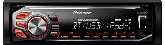 Pioneer MVH-X360BT RDS Tuner with Bluetooth, Illuminated Front USB, iPod and iPhone Direct Control