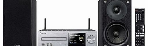 Pioneer X-HM72-S 2x50W Network Micro System with CD Player, Bluetooth, FM, USB and Internet Radio - Silver