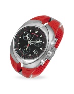 Pirelli P Zero - Men` Red Rubber Strap Chrono Watch