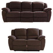 large & regular recliner sofas, chocolate