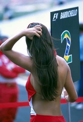 Barrichello Pit Babe 2001 Brazilian Grand Prix Poster - Extra Large (70cm x 100cm)