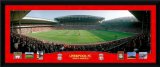 Anfield Game In Action 30x11` Framed Contemporary Panoramic Photographic Print, Liverpool FC