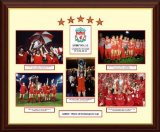 Liverpool European 5 Star Double Mounted Framed 24x20 (610x508mm) Print, Liverpool FC.