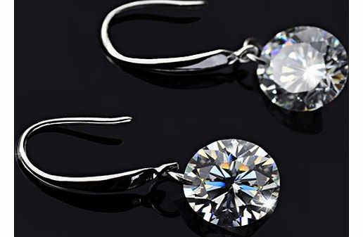 Fashion Women 8mm Diamond Crystal Earrings Ear Pendants - One Pair