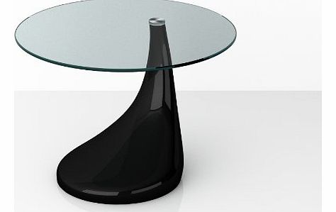 New Contemporary High Gloss Glass Coffee / Side Table in black