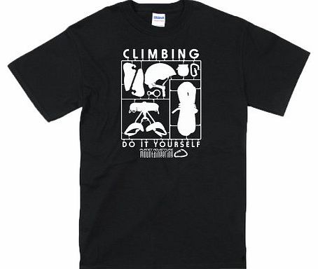 Planet Adventure Rock Climbing DIY Plastic Model Kit Mens T-Shirt - Black - S