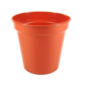 plastic Glossy Plant Pot Terracotta 27cm