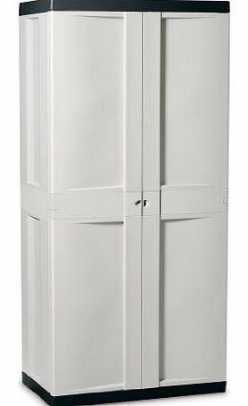 TOOMAX 180 x 77 x 46cm Top Line Large Storage Unit with 2 Doors/ 4 Adjustable Shelves - Grey/ Black