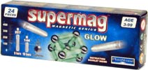 Supermag Magnetic Glow Toy - 24 Piece Set