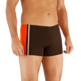 Speedo Endurance Plus Sports Aquashort Mens Swimming Trunks (Black/Orange 34`)