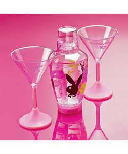 Playboy Flashing Cocktail Shaker & LED Martini Glasses