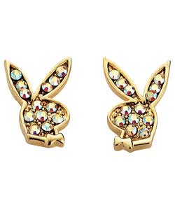 Gold Coloured Stone Set Bunny Earrings