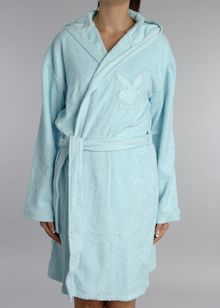 Logo towelling hooded robe
