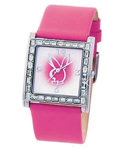 Ladies Hot Pink Strap Bunny Watch