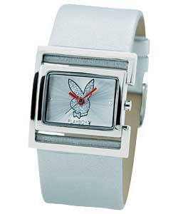 playboy Silver Strap Square Dial Watch