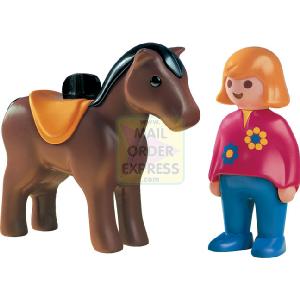 Playmobil 1 2 3 Girl With Horse