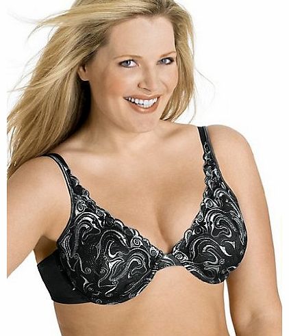 Secrets Side-Smoothing Embroidered Bra (Underwire), Black, 36C