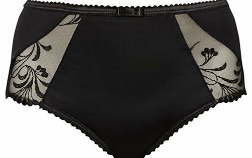 Playtex Womens Black Embroidered Absolute Comfort Midi Briefs Xl