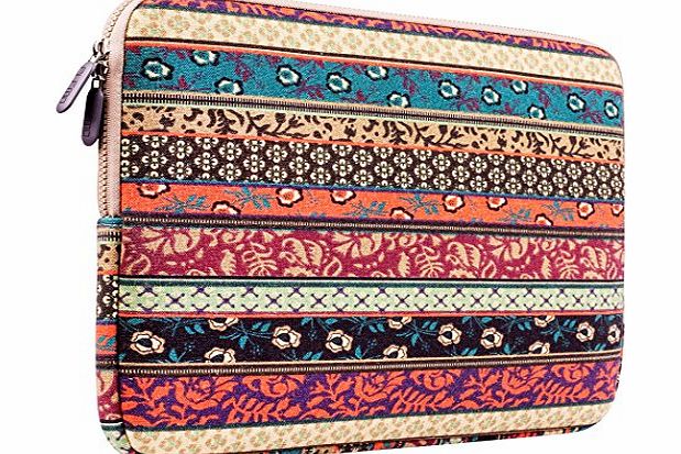 Plemo  Bohemian Style Canvas Fabric 14 Inch Laptop / Notebook Computer Sleeve Case Bag Cover, Mystic Forest