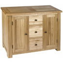 compact oak 3 drawer sideboard furniture