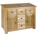 compact oak 5 drawer sideboard furniture