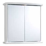 Plumbworld 650mm Wide Gloss White Bathroom Cabinet with Light
