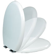 Curve Anti-Bacterial Thermoset White Toilet Seat with Soft Close Hinges