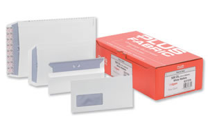 Plus Fabric Envelopes Wallet 110gsm DL White Ref